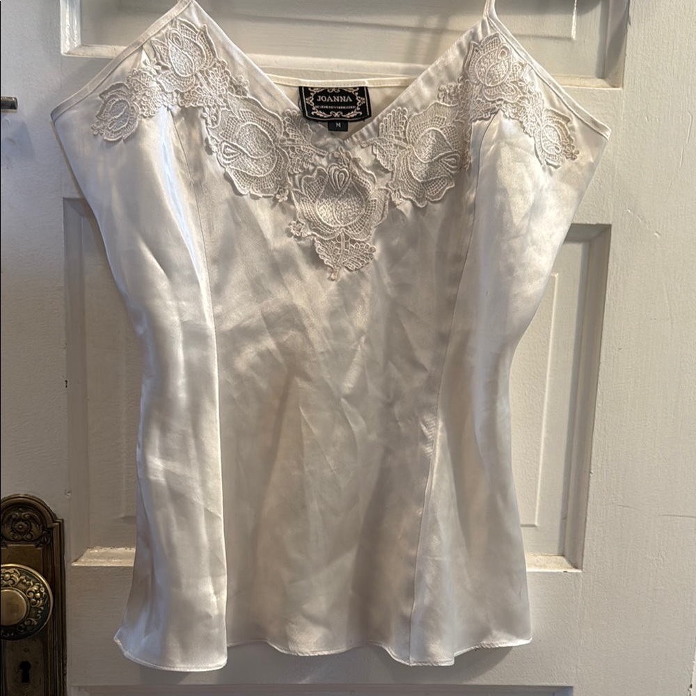 Joanna White Lace Trim Camisole